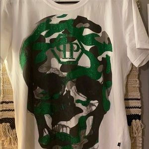 Phillip plein sparkle skull shirt large